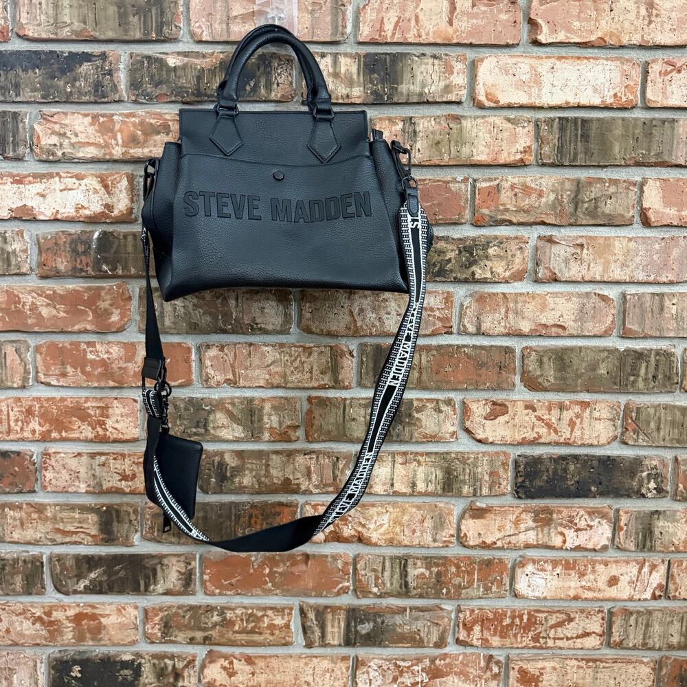 Steve Madden Square Satchel Removable Crossbody Strap With Pouch